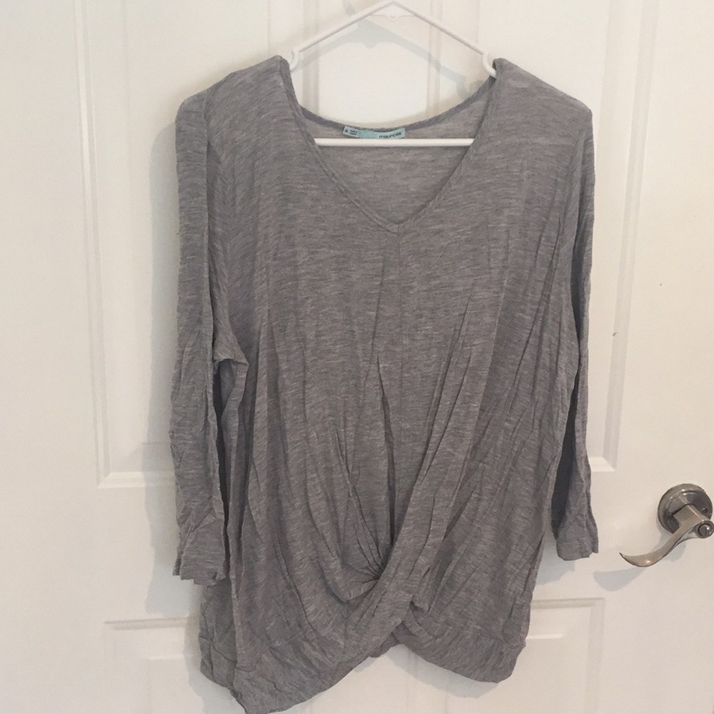 Cross front long sleeve shirt